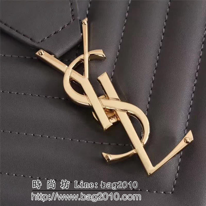 YSL聖羅蘭 經典款 互扣式金屬YSL標誌 原版南非皮肩背包 F26587 YAS1069